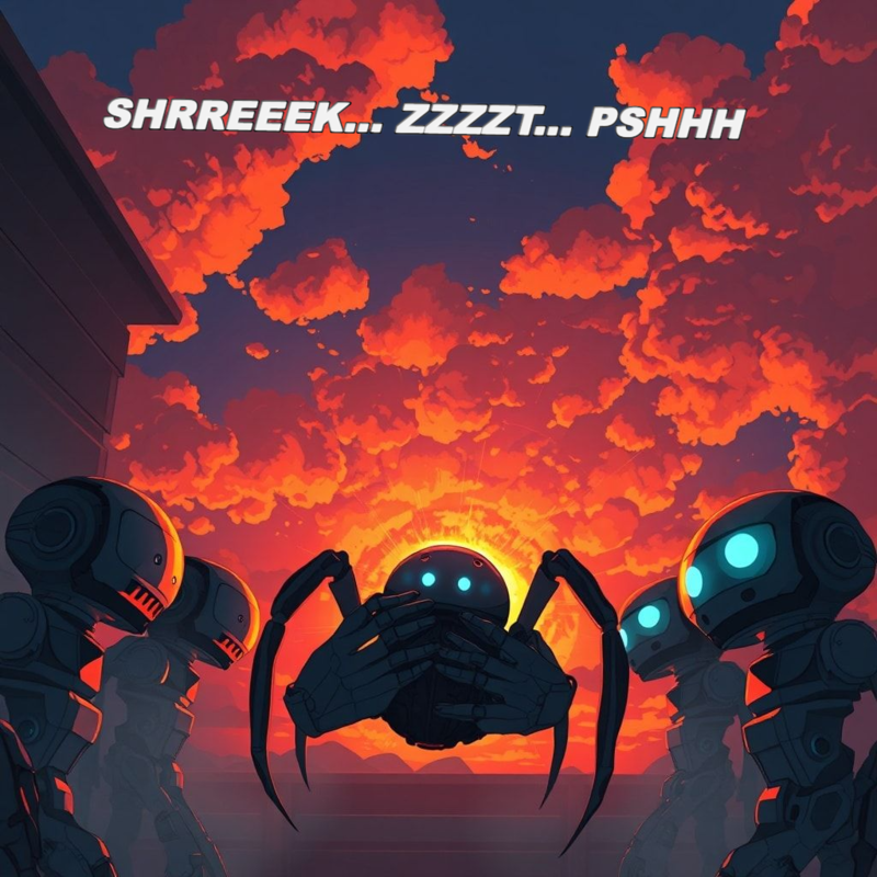 Sacrifice in a single, harsh beat: scanner drones revive with a tortured pitch as the smallest spider-bot, hidden in a vent, flings open…