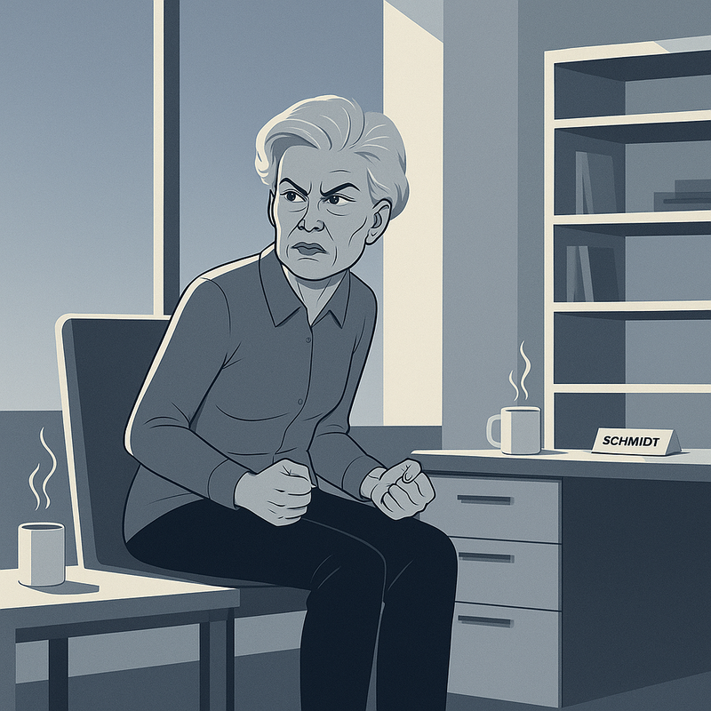 Frau Schmidt's office, later in the day.