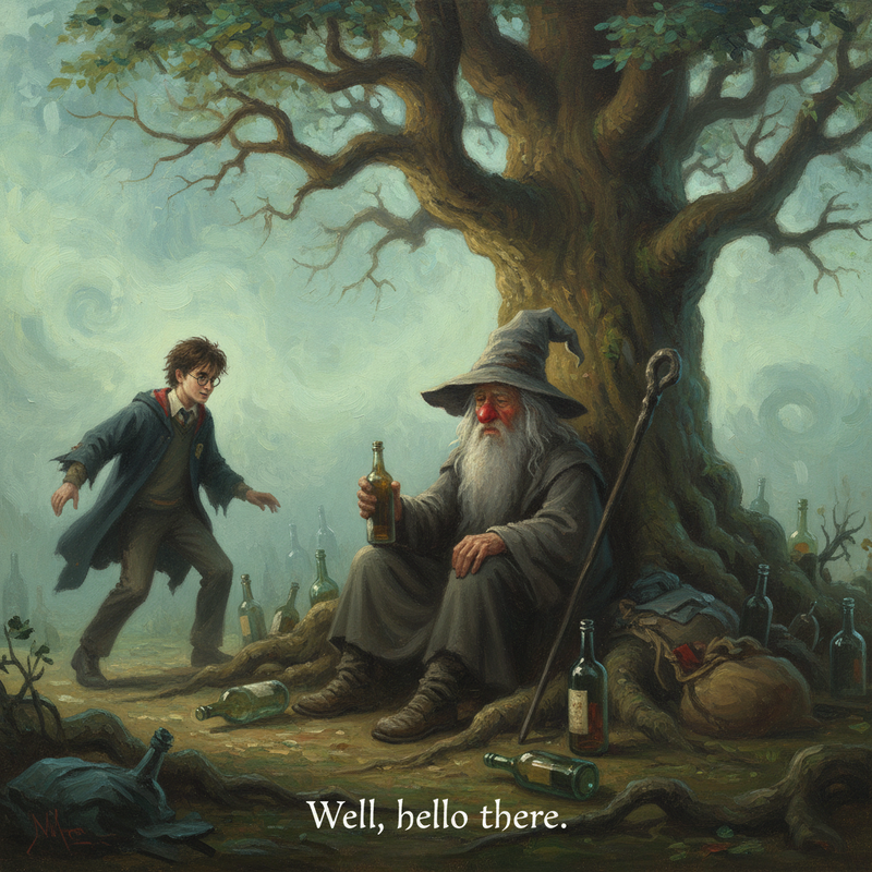 Harry stumbles upon a clearing in the maze.