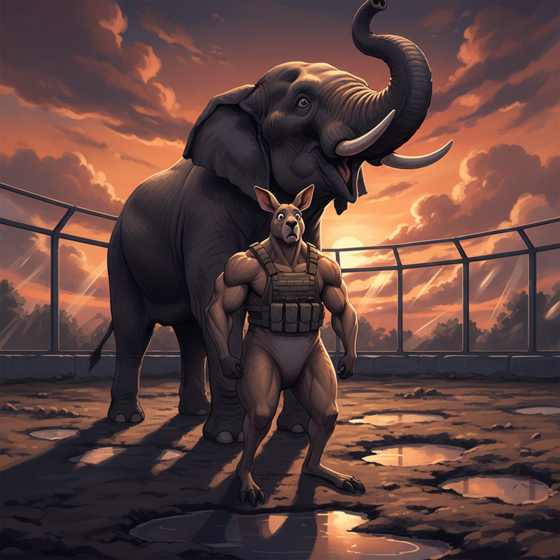 The elephant enclosure.