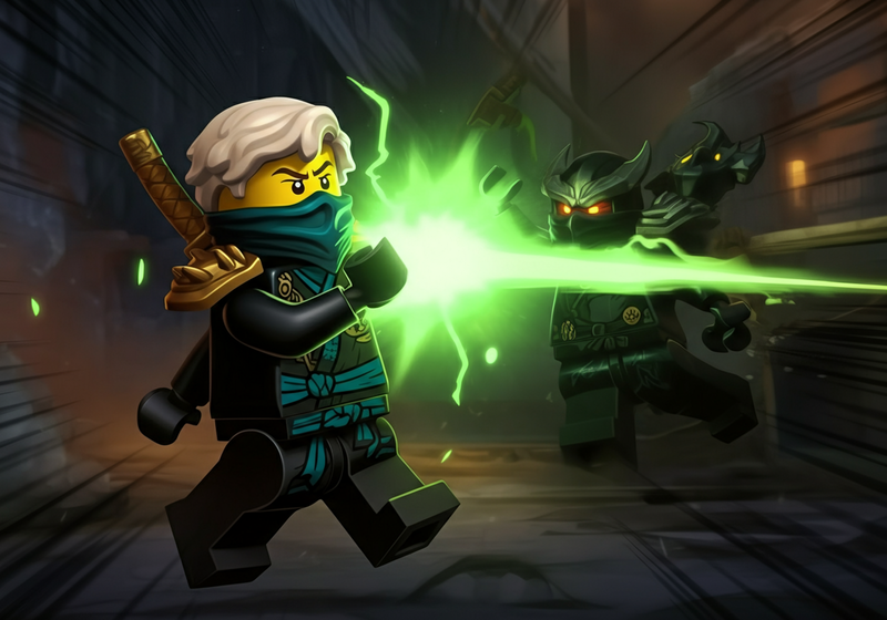 Dynamic panel: Lloyd unleashes his energy blast, hitting Morro's Shadow directly in the chest.