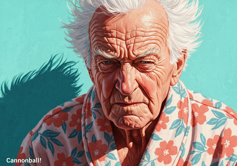 Close-up on a wrinkled face.