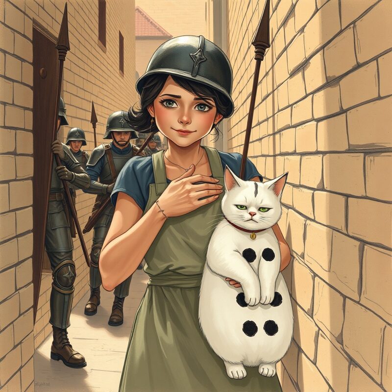 A narrow alleyway.